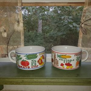 Vintage soup mug/bowls with handle